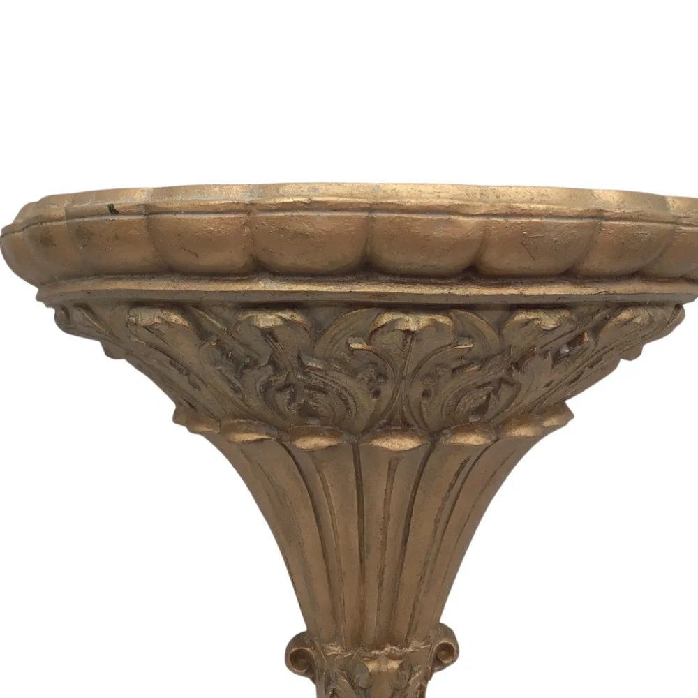 Vintage Ornate Wall Sconce: French Victorian Gold Shelf